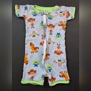 Disney Pixar Toy Story Baby Short Sleeve/Shorts Zipper Down Jumpsuit Size US 18M